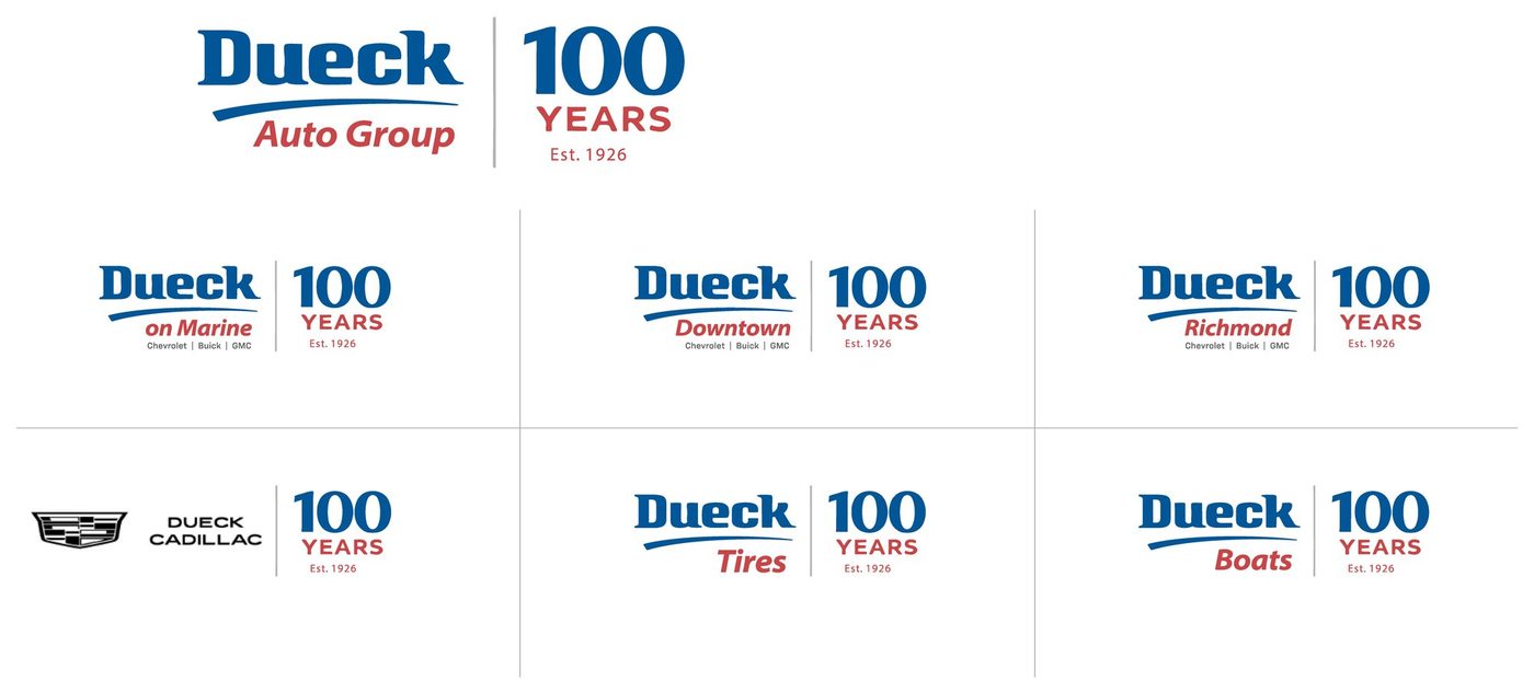 Marques approuvées du centenaire de Dueck pour Dueck Auto Group et ses entreprises