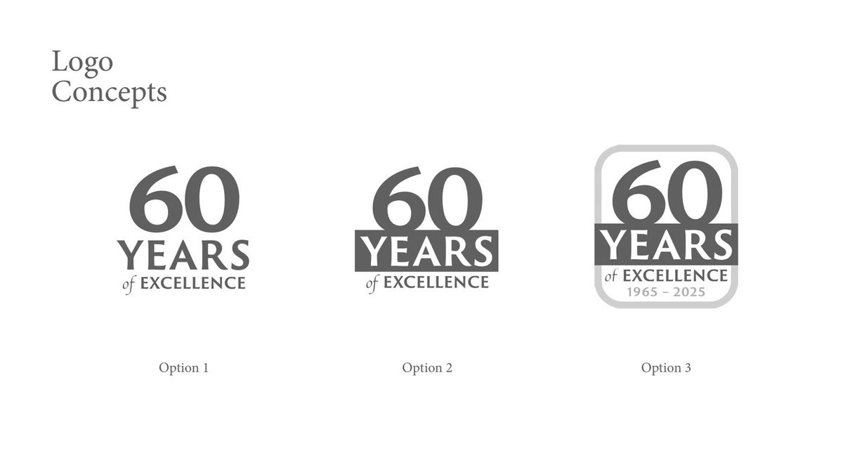 Trois concepts de logo pour le 60e de Morrey